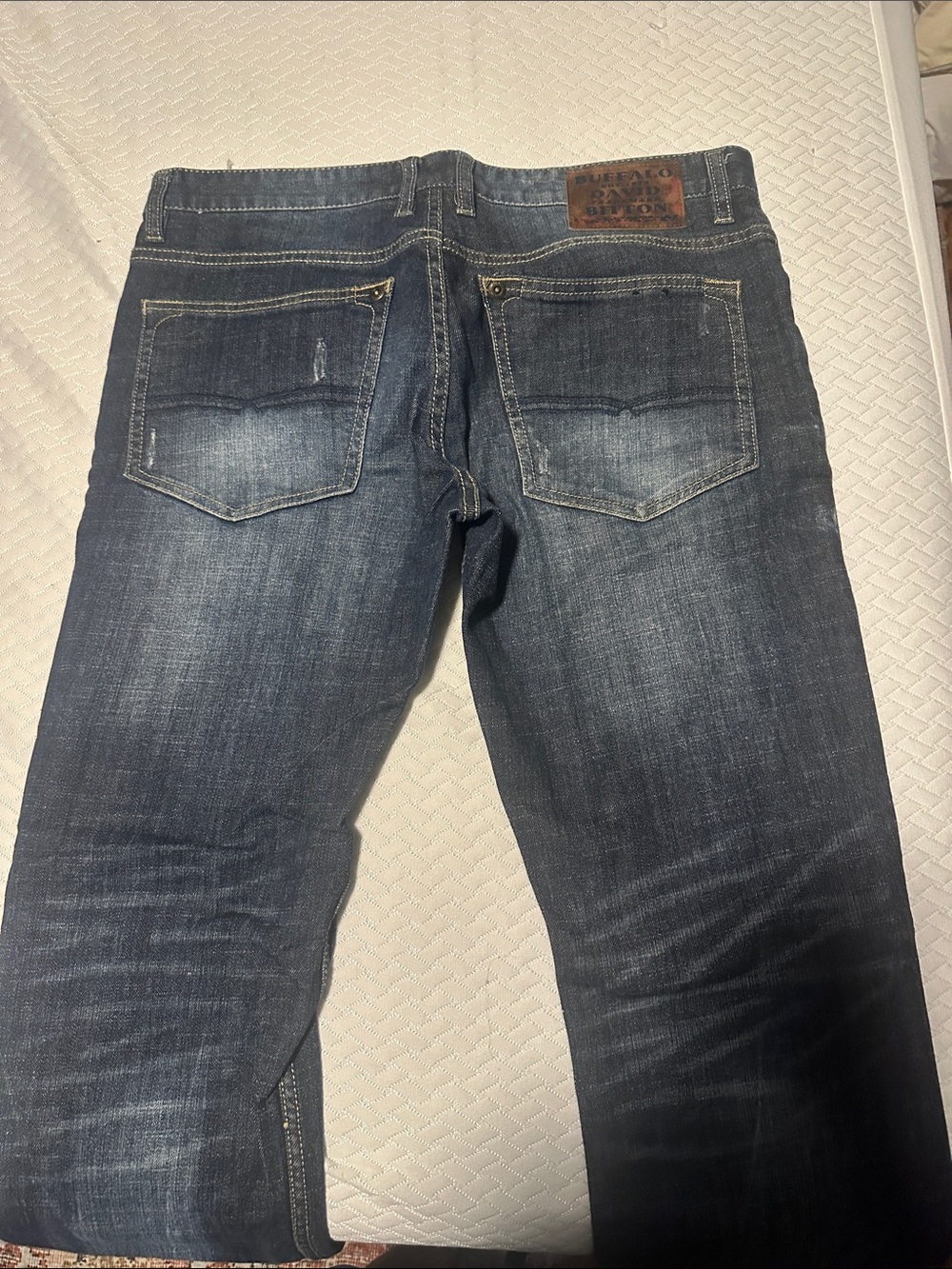Buffalo David Bitton Men's Faded Blue Straight Jeans